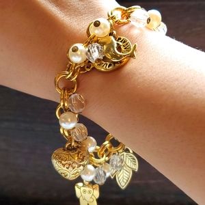 Gold Plated Charm Chain Bracelet
